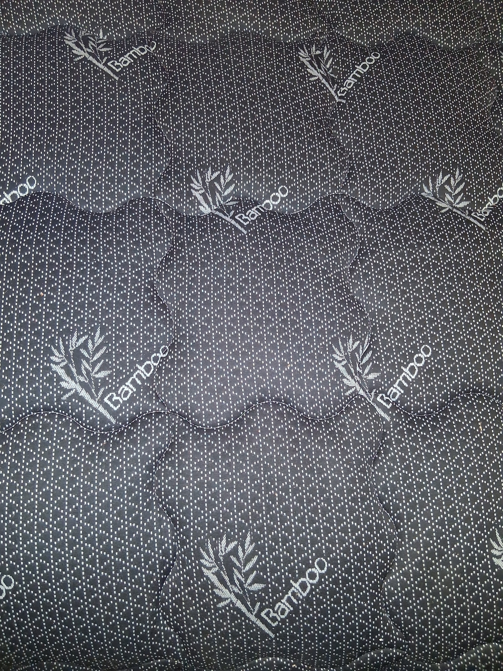 BAMBOO Quilted Mattress Topper - Dark Gray with White Accents